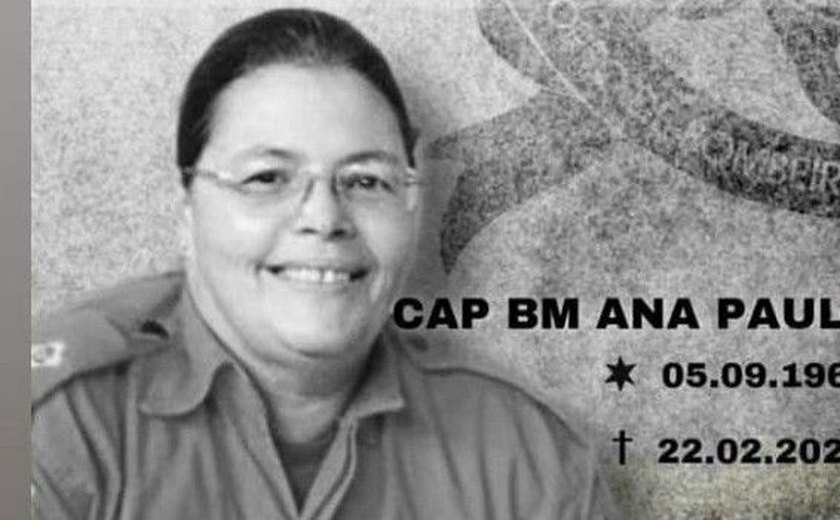 Nota de pesar: PM lamenta a morte da capitã do Corpo de Bombeiros Ana Paula Rodrigues