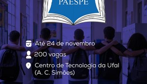 Ufal oferta 200 vagas no Paespe para estudantes do ensino médio