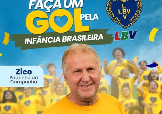 Zico entra em campo com a LBV em campanha pela infância brasileira