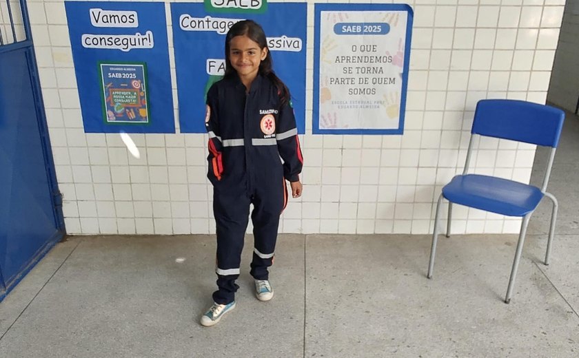 Aluna de 9 anos se inspira em ação do Samu nas Escolas e sonha em ser médica
