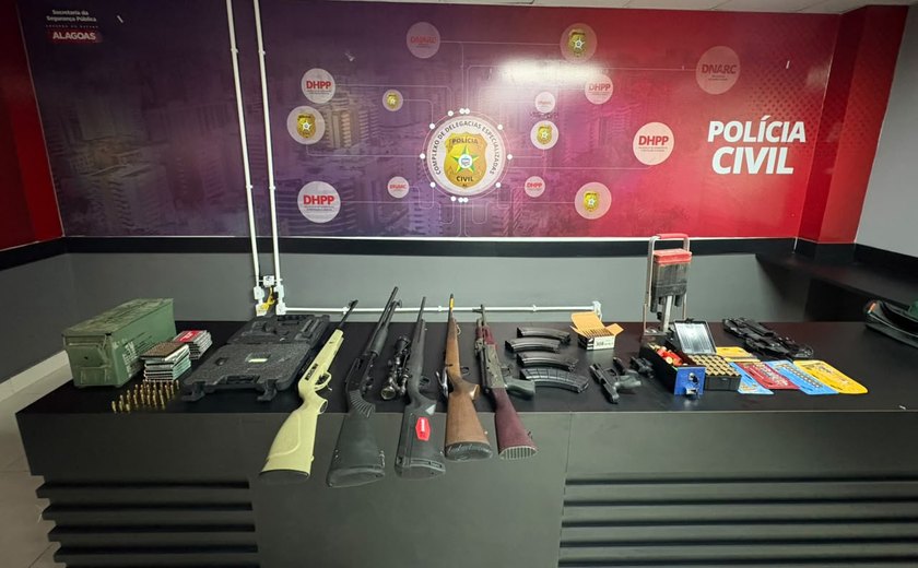 PC prende investigado por tentativa de homicídio e apreende arsenal de armas em Maceió