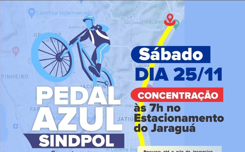 Sindpol realiza passeio ciclístico Pedal Azul para prevenção ao câncer de próstata neste sábado(25)