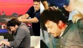 Danilo Gentili leva garrafada e sai sangrando de entrevista