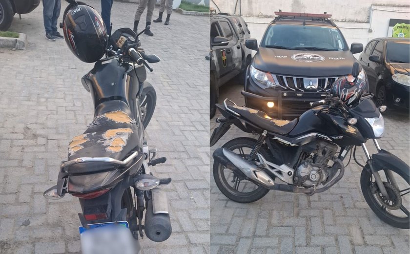 Polícia Militar recupera motocicleta roubada de entregador e apreende suspeita por receptação em Maceió