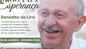 Duas missas de sétimo dia em memória de Benedito de Lira serão realizadas nesta segunda (20)