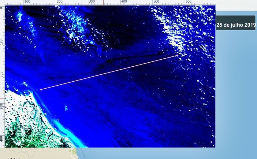 Satélite brasileiro detecta mancha de óleo e amplia cena do vazamento no litoral do RN