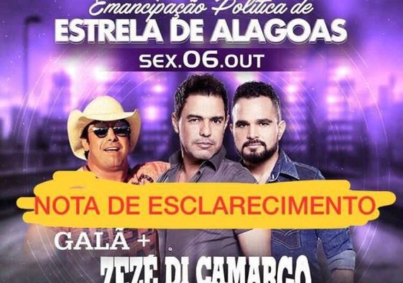 MPE/AL suspende show de Zezé Di Camargo e Luciano em cidade sertaneja