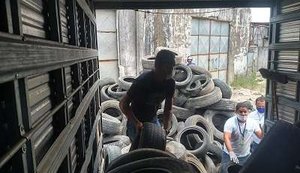 Mutirão para conter avanço da dengue recolhe mais de 3 mil pneus em Maceió