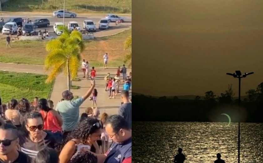 Arapiraquense registra foto do eclipse solar no Lago da Perucaba