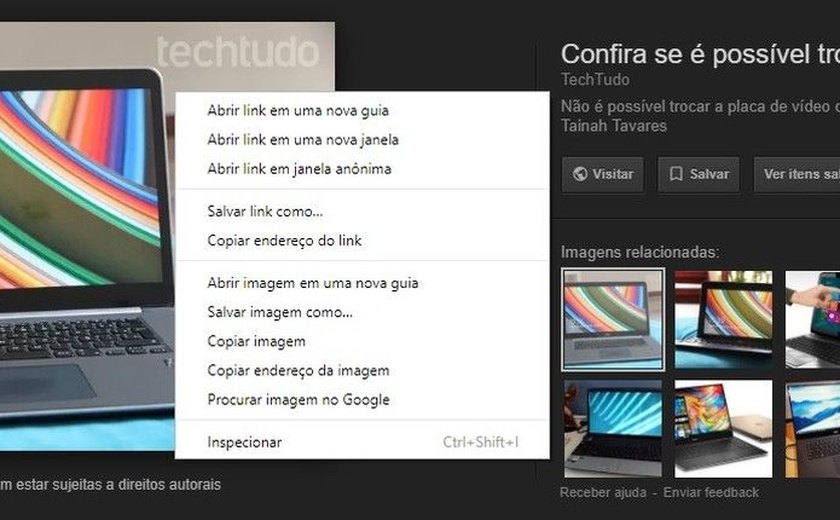 Para dificultar o roubo de fotos, Google remove botão 'ver imagem'
