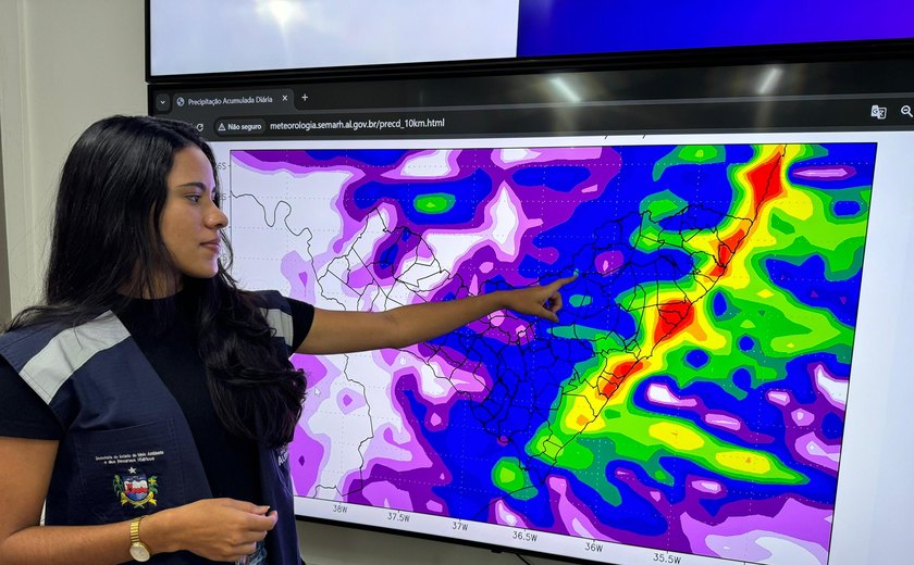 Secretaria do Meio Ambiente emite boletim meteorológico que indica chuvas para a metade leste de Alagoas