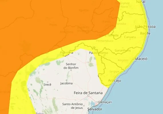 Inmet emite alerta de chuvas intensas para todos os municípios de Alagoas