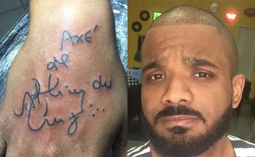 Filho de Arlindo Cruz faz tattoo na mão em homenagem ao pai