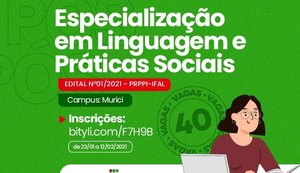 Ifal abre 70 vagas em cursos gratuitos de especialização