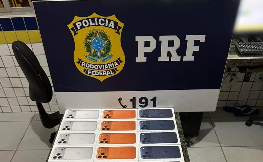 PRF apreende 30 iPhones sem comprovação fiscal no interior de AL