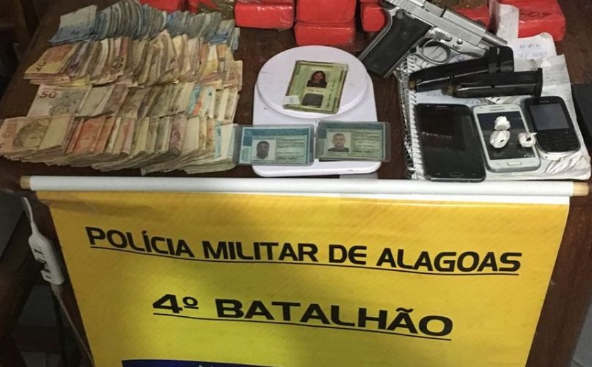PM apreende arma de fogo e mais de 12Kg de maconha em Fernão Velho