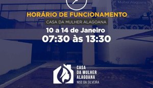 Casa da Mulher Alagoana funciona das 7h30 às 13h30 até sexta (14)