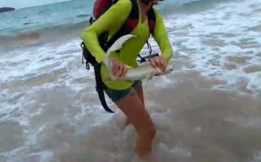 Turista é mordida após selfie com tubarão e ainda pagará multa de R$ 10 mil