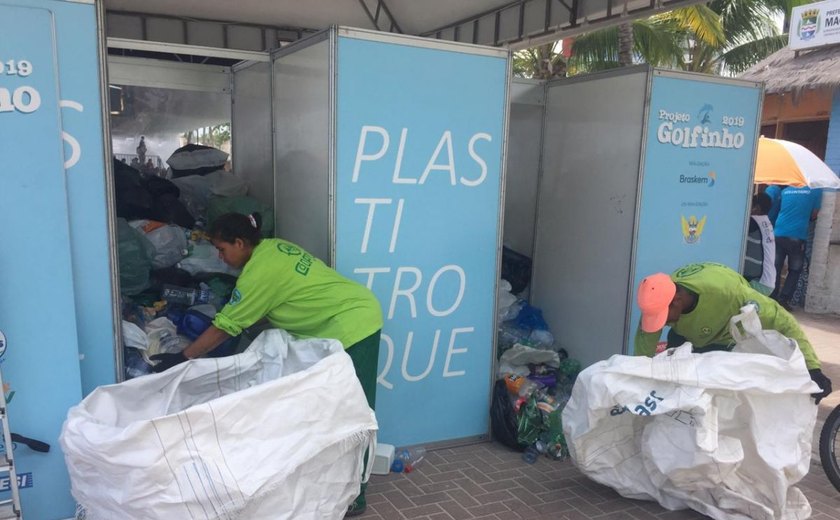 Crianças do Projeto Golfinho arrecadam 2,1 toneladas de plástico para reciclagem