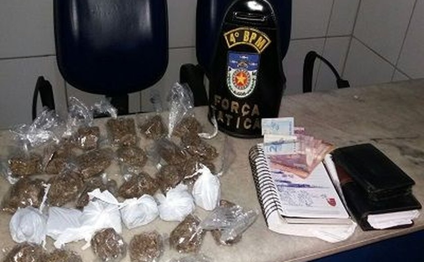 Polícia Militar detém indivíduo com drogas na parte alta de Maceió