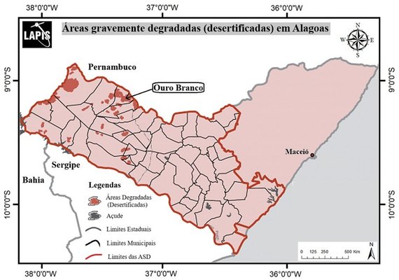 Estudo da Ufal aponta que desertificação atinge 15% dos municípios de Alagoas