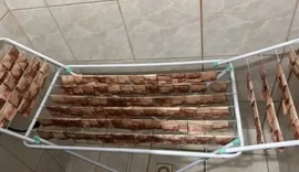 Polícia encontra R$ 400 mil estendidos em varal