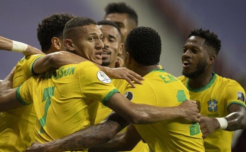 Com gols de Marquinhos, Neymar e Gabigol, Brasil vence a Venezuela na estreia