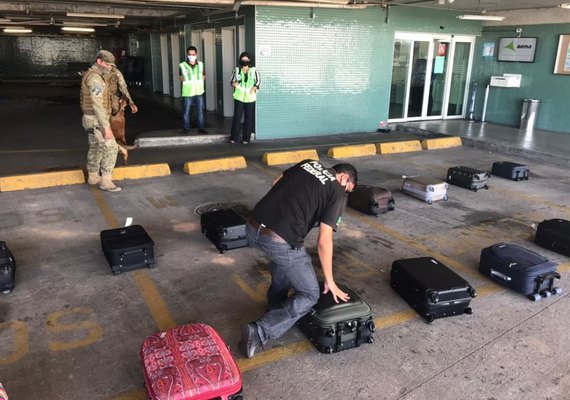 PF/AL e PM realizam ação conjunta no aeroporto Zumbi dos Palmares