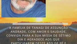 Família de Tanagi de Assunção Andrade convida para missa de 7º dia