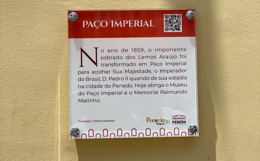 Placas de sinalização turística com QR-Code são instaladas no Centro Histórico de Penedo