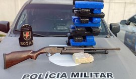 PM/AL apreende 24 armas e mais de 23 kg e meio de drogas