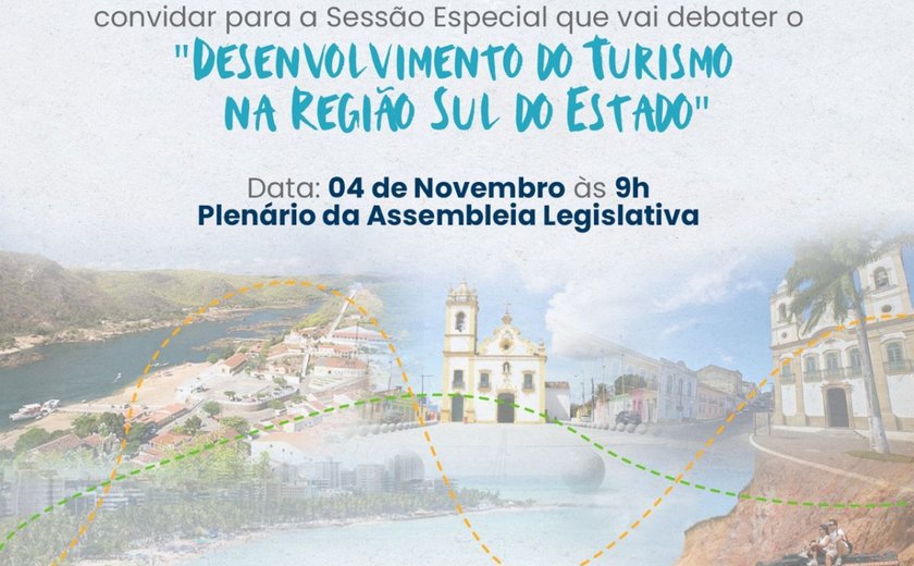 Sessão especial na ALE irá debater o desenvolvimento do turismo na Região Sul do Estado