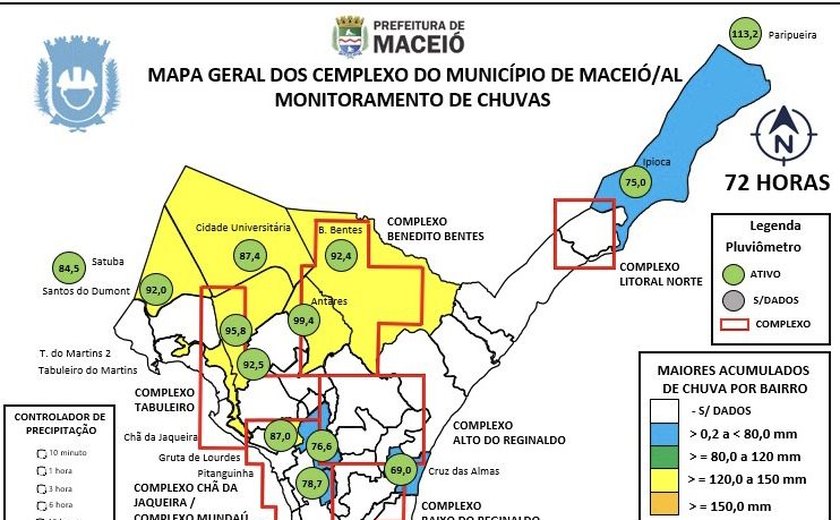 Defesa Civil de Maceió está em nível de alerta de monitoramento das chuvas