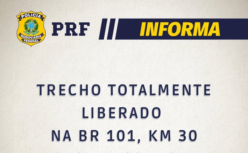 Trecho  do KM 30 da BR-101 em Joaquim Gomes já está liberado