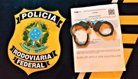 Operação conjunta da PRF/AL e PM prende homem com mandado de prisão em aberto