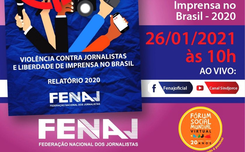 FENAJ lança nesta terça-feira (26) seu Relatório da Violência contra Jornalistas