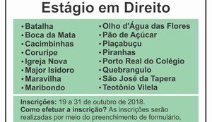 Defensoria realiza Processo Seletivo para Estágio em Direito em 17 municípios