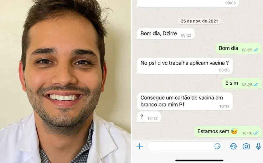 Print mostra médico alvo da PF pedindo cartão de vacina em branco