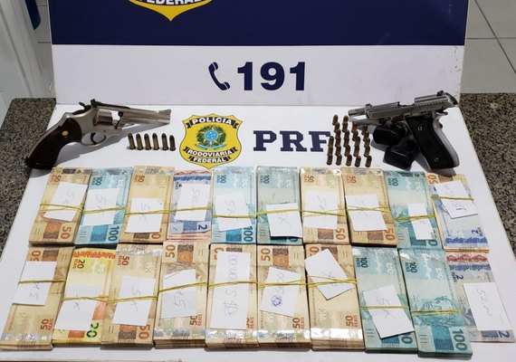 PRF prende dois homens armados e com dinheiro proveniente de jogos de azar