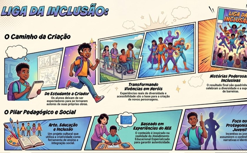 Estudantes da rede estadual criam história em quadrinhos autoral sobre inclusão
