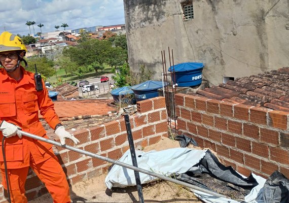 Jacaré é encontrado em cima de laje de residência em Arapiraca