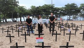 Ato simbólico na orla de Maceió dá início à campanha do Abril Verde em Alagoas