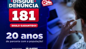 Disque-Denúncia completa 20 anos de existência com solução de mais de 44 mil chamados nos últimos 5 anos