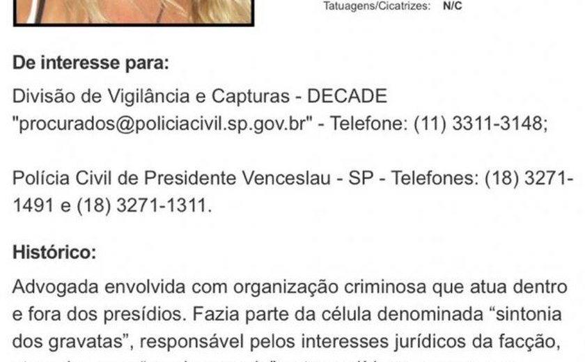 Ex-jornalista da RedeTV ligada a facção criminosa é presa em São Paulo