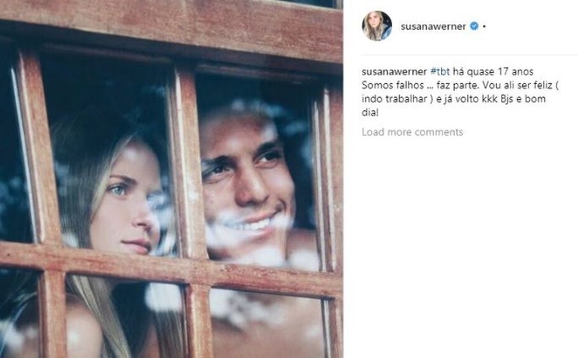 Susana Werner posta foto de Julio Cesar e comenta: 'Vou ser feliz e já volto'