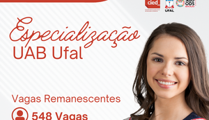 Ufal abre inscrições para mais de 500 vagas em cursos de especialização a distância