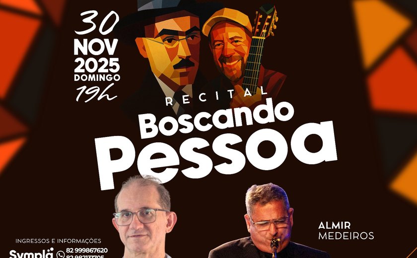No aniversário de 90 anos da morte de Fernando Pessoa, o Instituto Lumeeiro apresenta o recital Boscando Pessoa