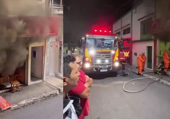 Corpo de Bombeiros é acionado para combater incêndio de grandes proporções em União dos Palmares