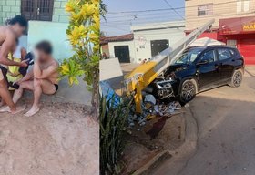 Turista fica ferido após carro derrubar poste de alta tensão em São Miguel dos Milagres