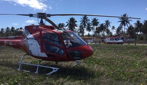 Turista de São Paulo se afoga em Coruripe e é resgatado pelo helicóptero do Samu